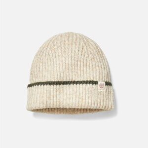 Beige olive green stripe Wool Acrylic Nylon Classic Warm Beanie